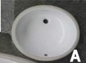 4941W-19 1/4" X 16" X 7 1/2" Oval Undermount lavatories Ceramic sinks