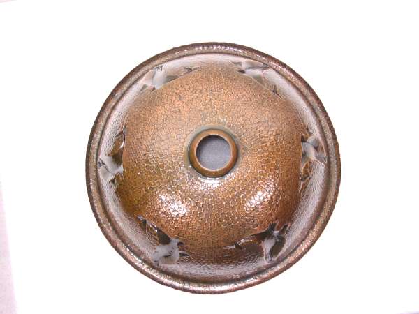Mexican style hand  Hammered and handcraft Round Sea lion Bathroom Copper Sink