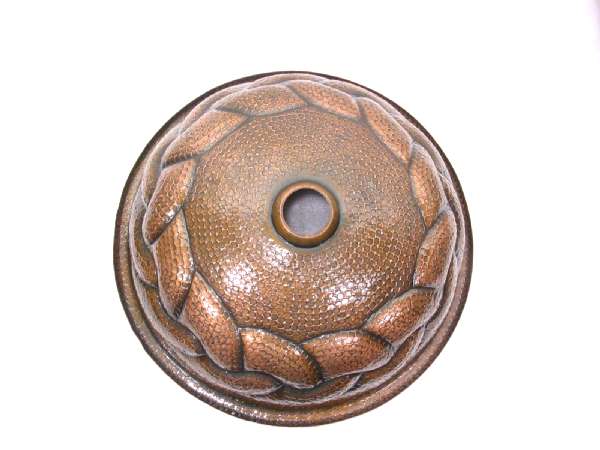 Mexican Style Hand Hammered And Handcraft Round Braided Bathroom Copper Sink